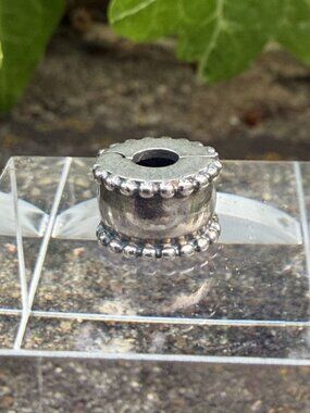 Authentic Pandora Moments Beveled Clip Charm Bead Silver 925 ALE 790267 Retired